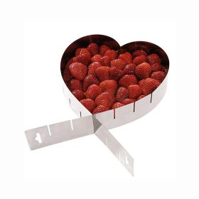 Heart Mousse Ring Mold Adjustable Stainless Steel Cookie Mold Metal Cake Mold Baking Dish Heart Cake Tools