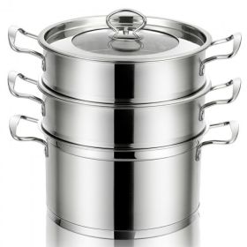 Daily Delicacies Pot 304 Stainless Steel  3-Tier Steamer Pot