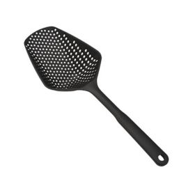 Nylon Large Colander Spoon With Water Scoop Plastic Ice Shovel Non-stick Filter Drain (Color: black, size: 34.5*5.7*12.7CM)